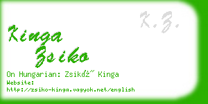 kinga zsiko business card